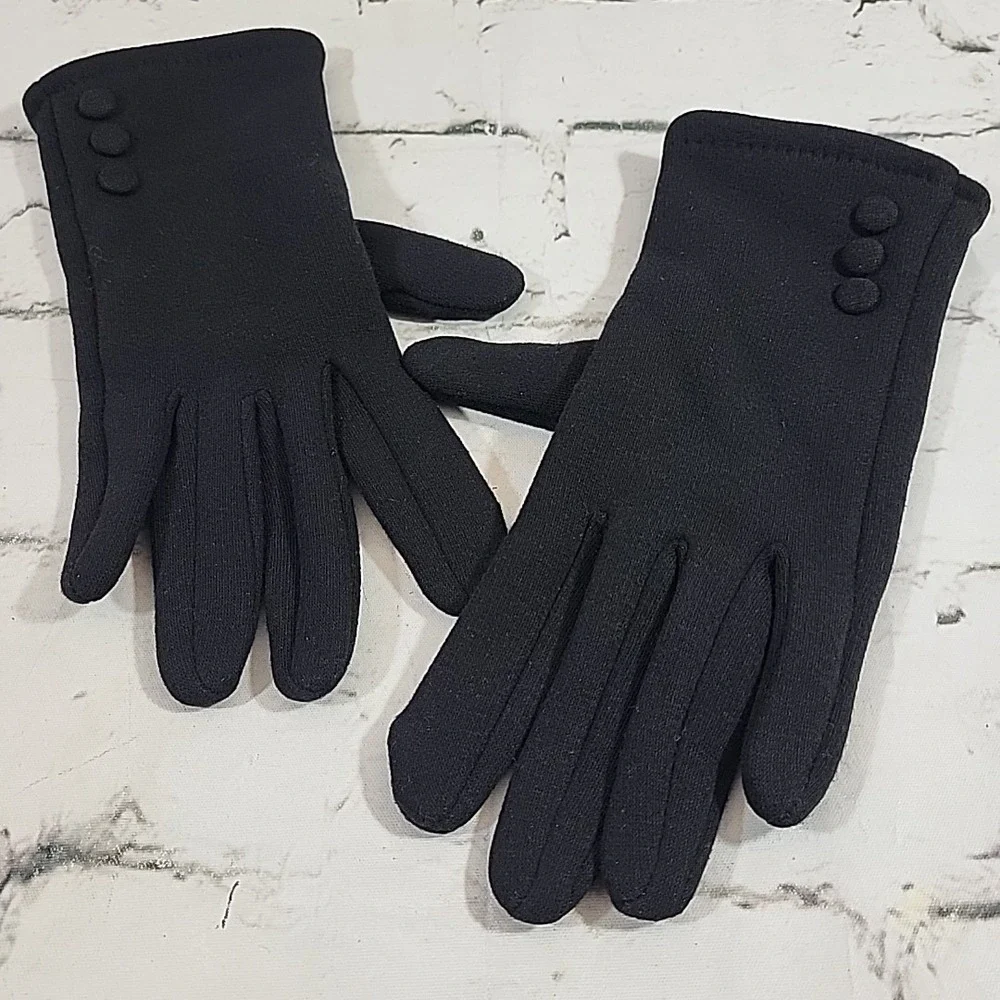 Gloves Womens Size‎ M Black Warm Winter Evening Driving